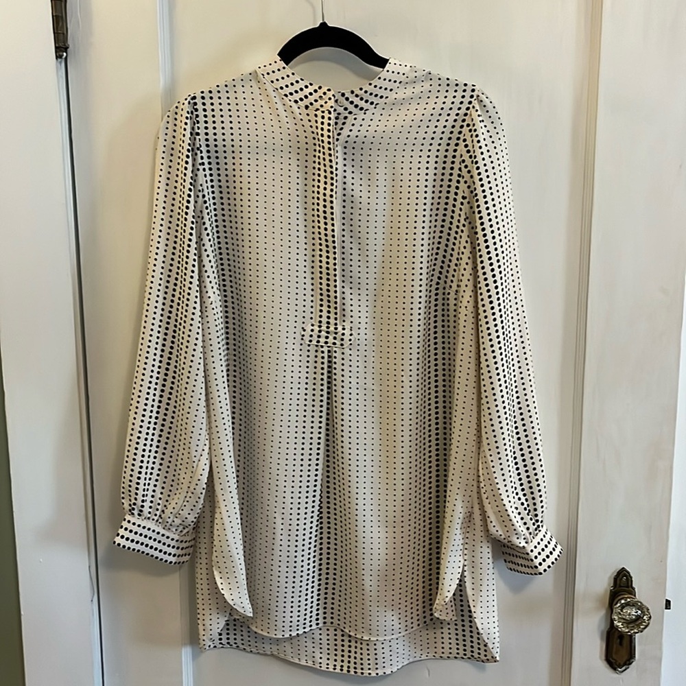 Anne Klein Florentine Dot Print Poet Blouse (Women’s 0X)